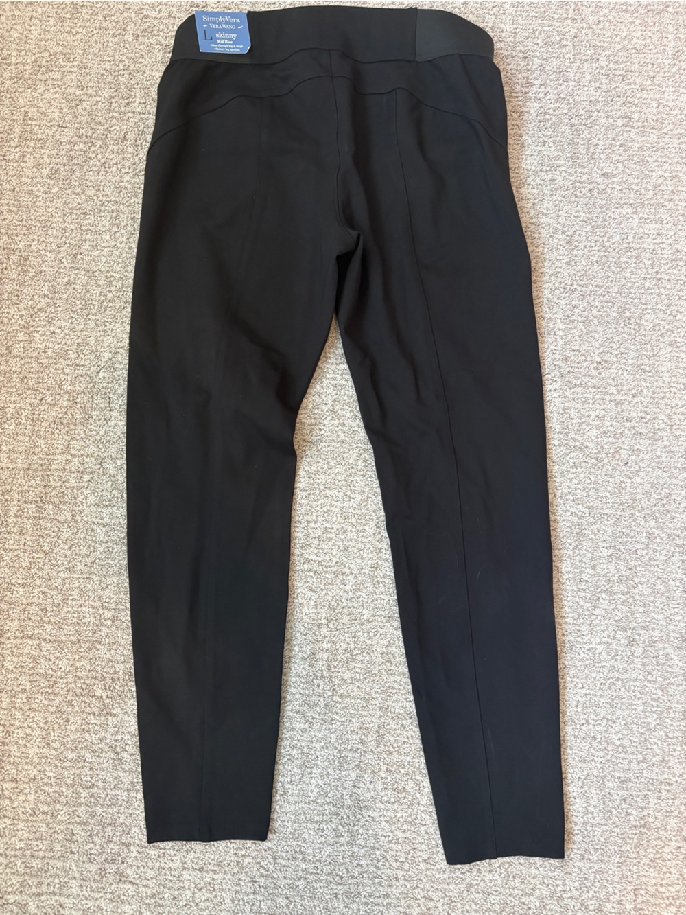 Vera Wang Black Stretch Skinny Mid-Rise Pants Size Large - Picture 4 of 5